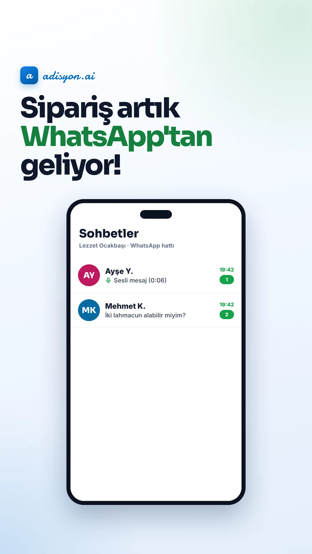 WhatsApp ve telefon sipariş asistanı tanıtım videolarının kapakları