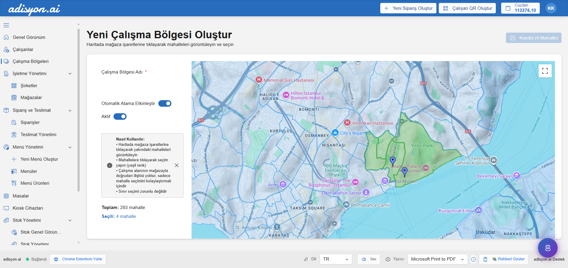 Workspace oluşturma ekranı